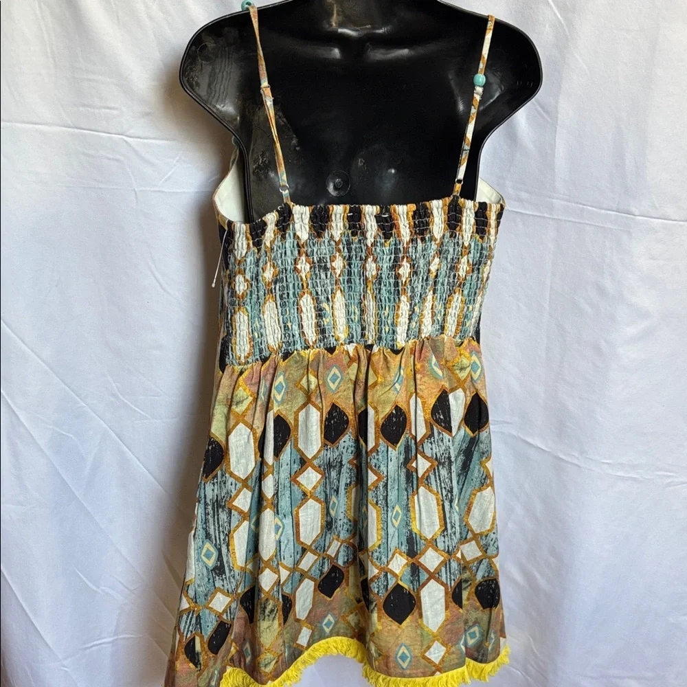Christian Lacroix Multicolor Geometric Mini Dress with Fringe - Picture 2 of 8